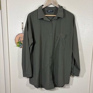 The North Face Women’s Casual Forest Green Button Down Top Size XL